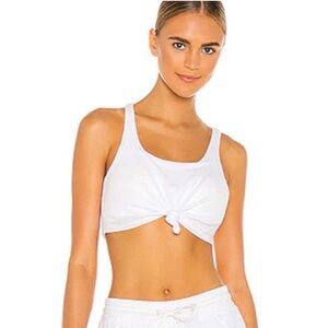 Alo Yoga Bright White Knotted Bra Crop Top tied or untied look Medium